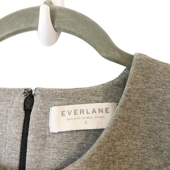 Everlane Womens‎ Gray Cotton Scuba Knit Shift Mini Dress Size S Long Sleeve - Picture 5 of 6
